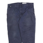CARHARTT Mens Cotton Blend Blue Relaxed Straight Trousers W40 L30 Workwear
