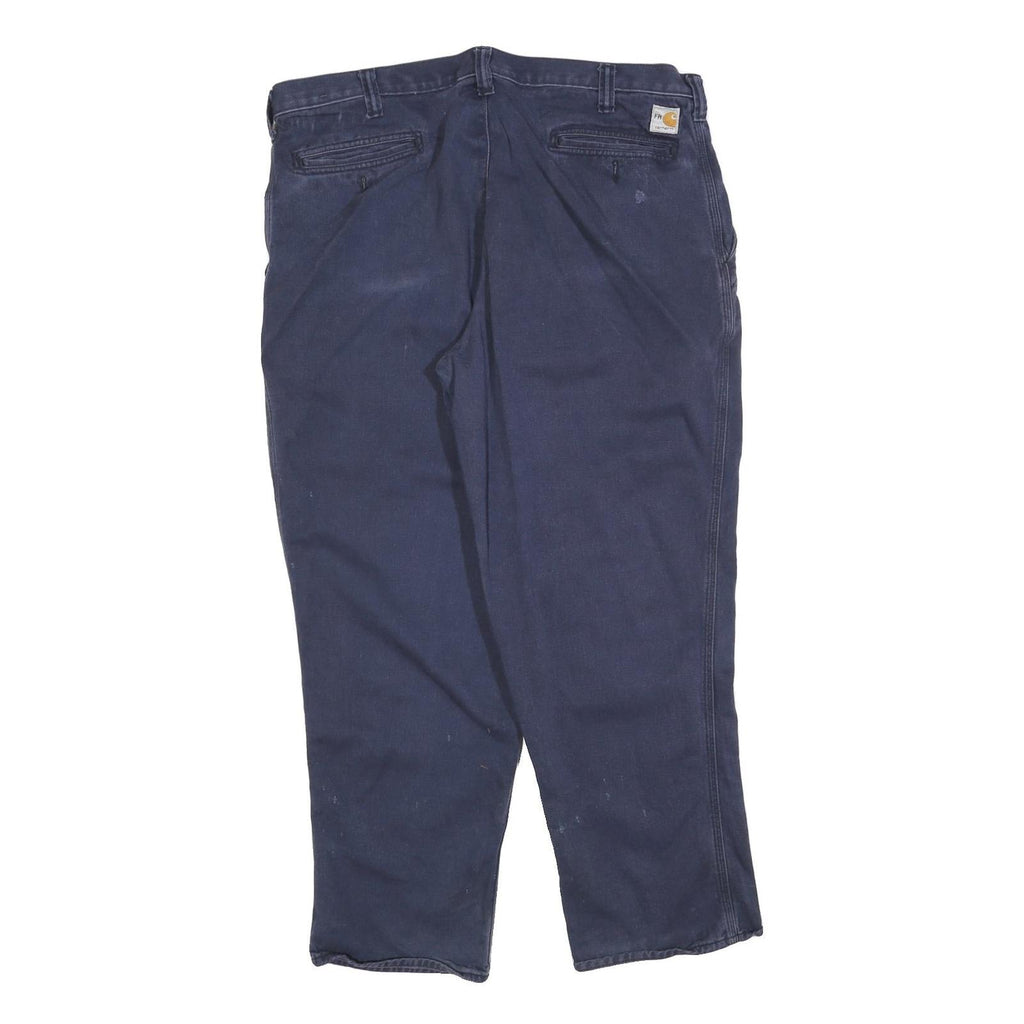 CARHARTT Mens Cotton Blend Blue Relaxed Straight Trousers W40 L30 Workwear