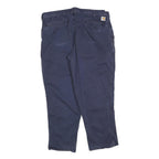CARHARTT Mens Cotton Blend Blue Relaxed Straight Trousers W40 L30 Workwear