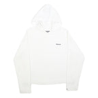 REEBOK Womens White Hoodie UK 14 Cotton Blend Casual Pullover Sweatshirt