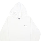 REEBOK Womens White Hoodie UK 14 Cotton Blend Casual Pullover Sweatshirt