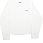 REEBOK Womens White Hoodie UK 14 Cotton Blend Casual Pullover Sweatshirt
