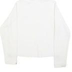 REEBOK Womens White Hoodie UK 14 Cotton Blend Casual Pullover Sweatshirt