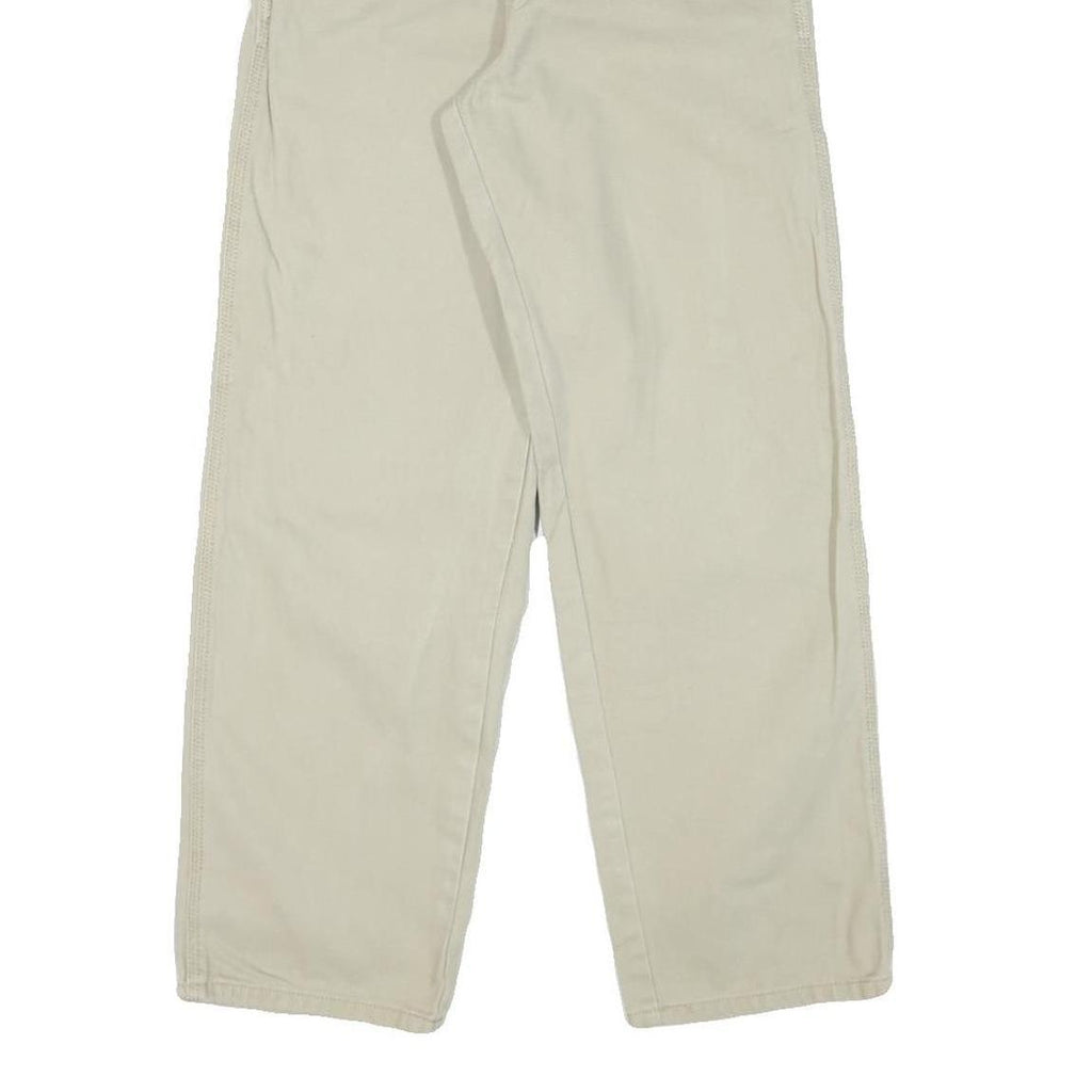 DICKIES Mens Cotton Blend Beige Regular Fit Straight Leg Trousers W26 L28