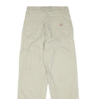 DICKIES Mens Cotton Blend Beige Regular Fit Straight Leg Trousers W26 L28