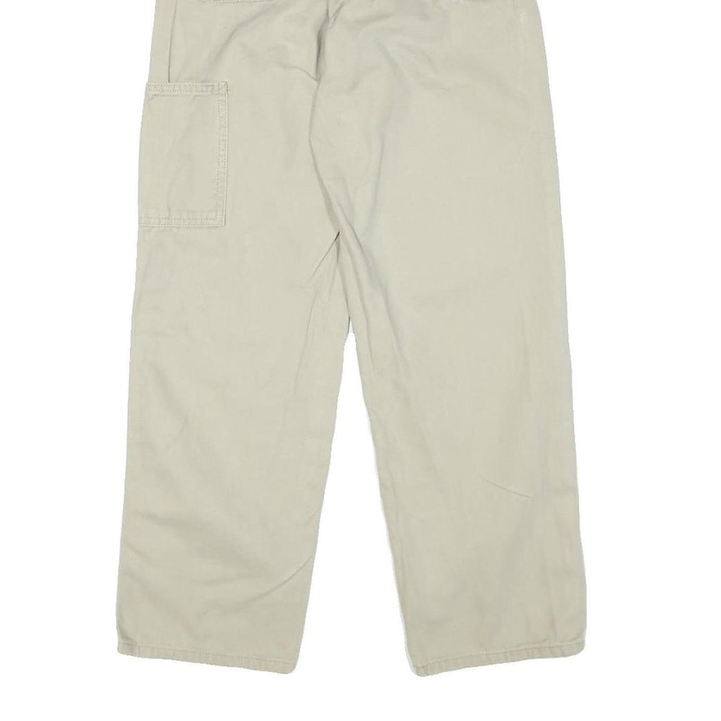 DICKIES Mens Cotton Blend Beige Regular Fit Straight Leg Trousers W26 L28