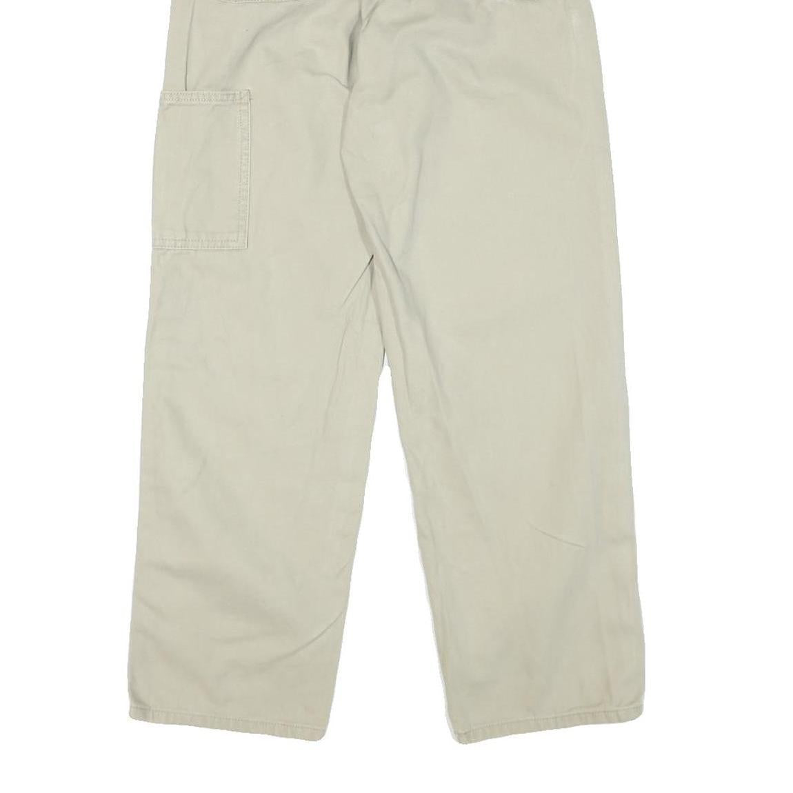 DICKIES Mens Cotton Blend Beige Regular Fit Straight Leg Trousers W26 L28