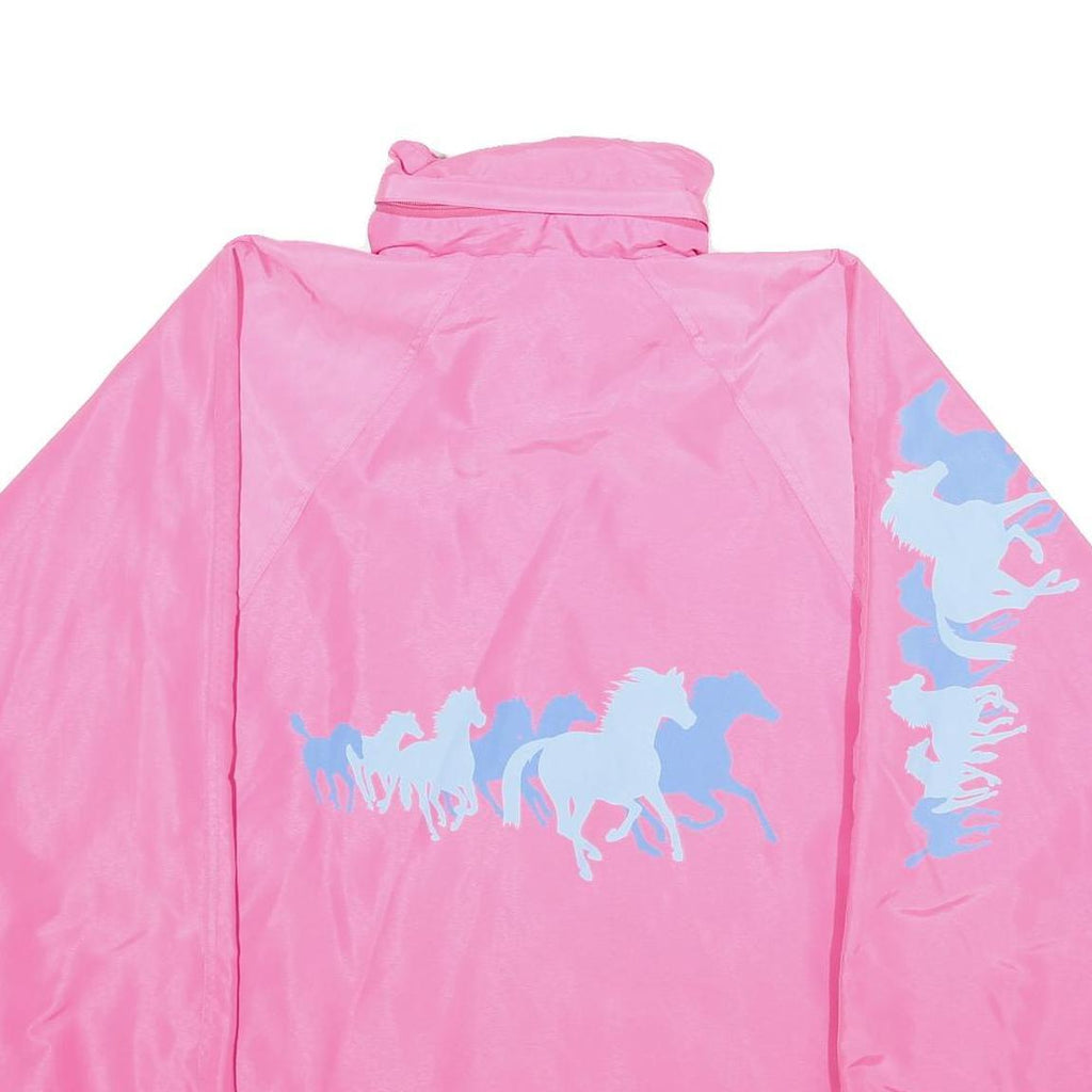 HORSELAND Womens Pink Horse Print Outdoor Jacket M Polyester Lightweight