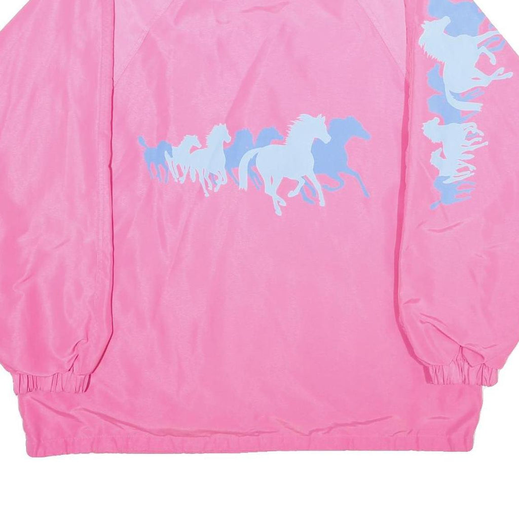 HORSELAND Womens Pink Horse Print Outdoor Jacket M Polyester Lightweight