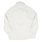 Womens White Plain Jacket L Polyester Blend Button Closure Classic Fit Elegant