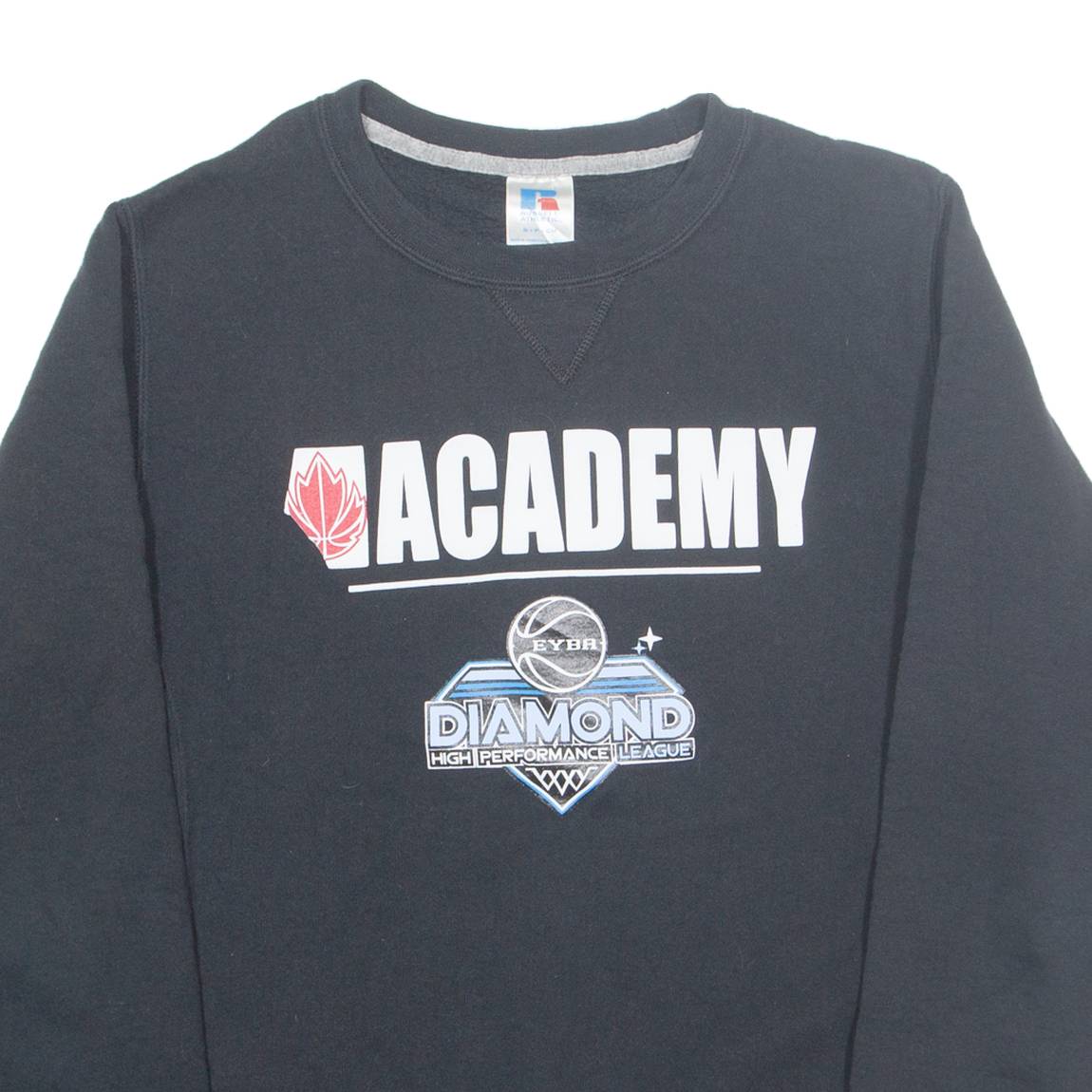 RUSSELL ATHLETIC Edmonton Youth Basketball Association Mens Sweatshirt Black USA S