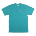 HANES Mens Blue Graphic T-Shirt M Short Sleeve Crew Neck Casual Cotton Blend