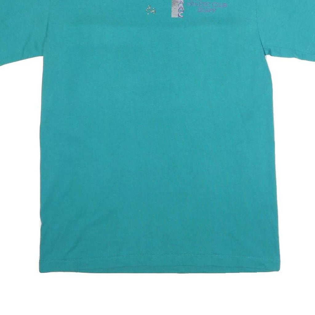 HANES Mens Blue Graphic T-Shirt M Short Sleeve Crew Neck Casual Cotton Blend