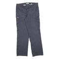 DICKIES Womens Cotton Blend Navy Blue Regular Straight Trousers W34 L32 Workwear