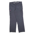 DICKIES Womens Cotton Blend Navy Blue Regular Straight Trousers W34 L32 Workwear