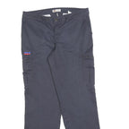 DICKIES Womens Cotton Blend Navy Blue Regular Straight Trousers W34 L32 Workwear