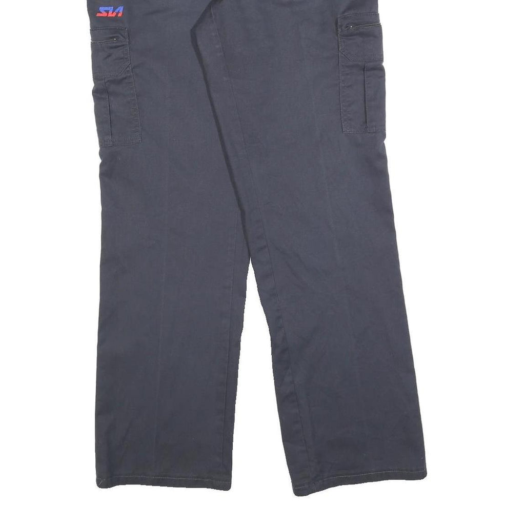 DICKIES Womens Cotton Blend Navy Blue Regular Straight Trousers W34 L32 Workwear
