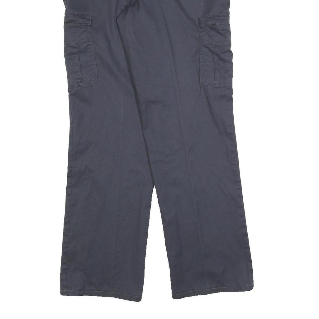 DICKIES Womens Cotton Blend Navy Blue Regular Straight Trousers W34 L32 Workwear
