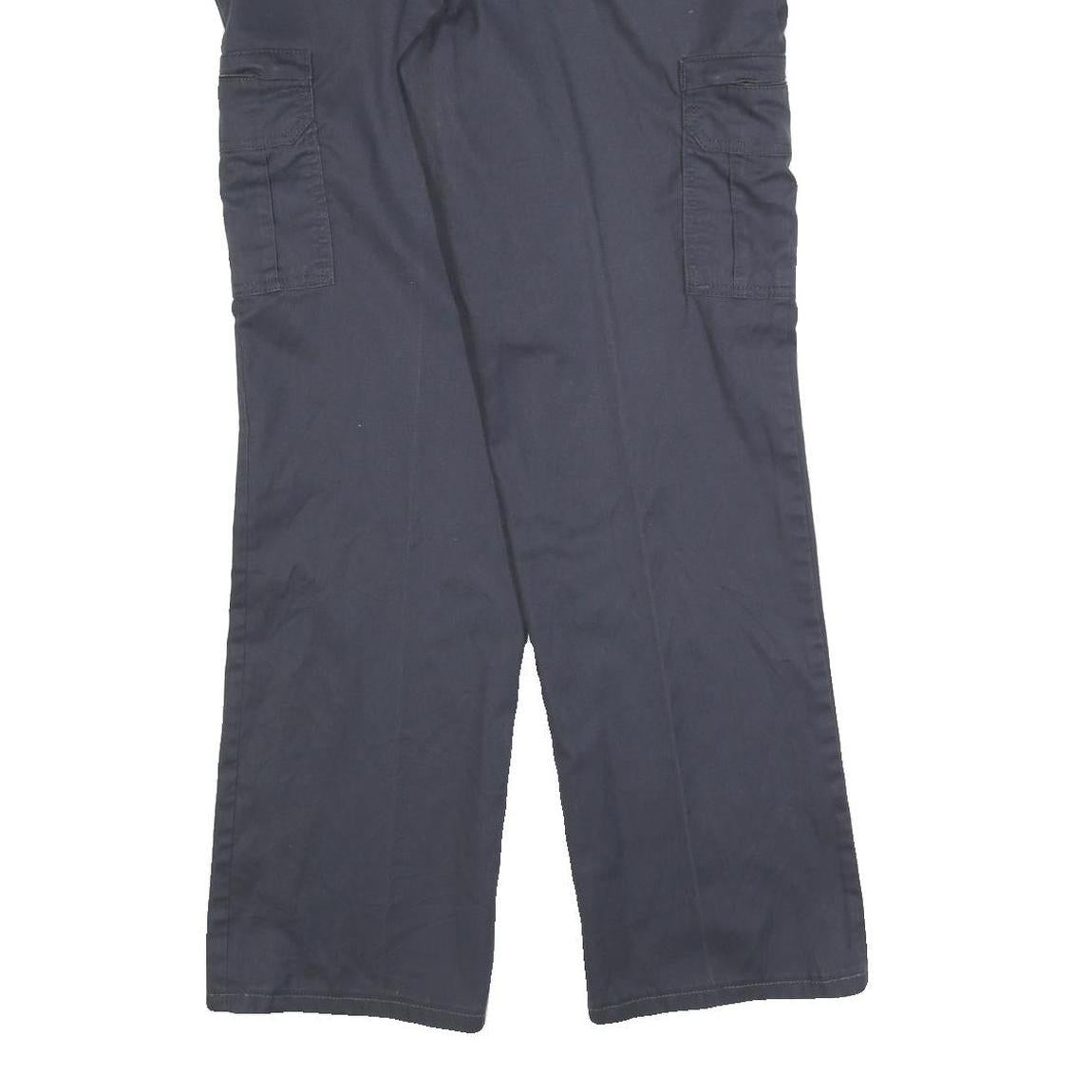 DICKIES Womens Cotton Blend Navy Blue Regular Straight Trousers W34 L32 Workwear