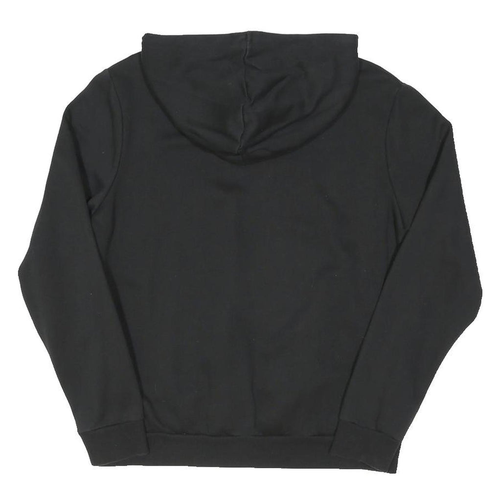PUMA Mens Black Cotton Blend Pullover Hoodie L Logo Print Casual