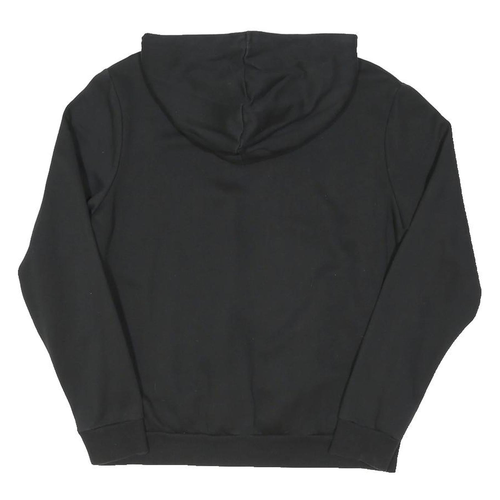 PUMA Mens Black Cotton Blend Pullover Hoodie L Logo Print Casual