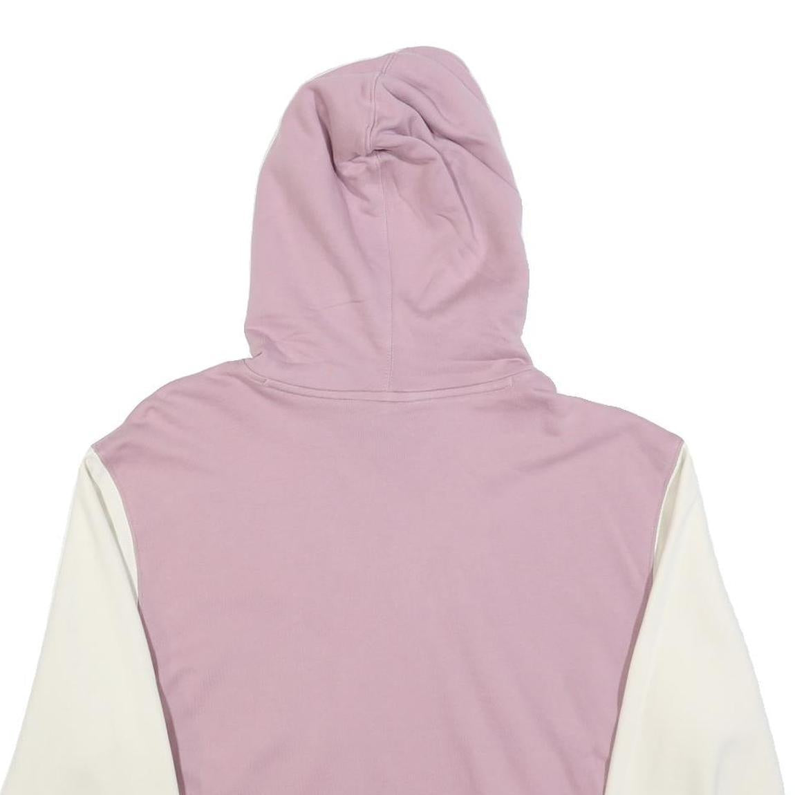 ADIDAS Womens Pink & Cream Cropped Pullover Hoodie UK 6 Cotton Blend Casual