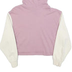 ADIDAS Womens Pink & Cream Cropped Pullover Hoodie UK 6 Cotton Blend Casual