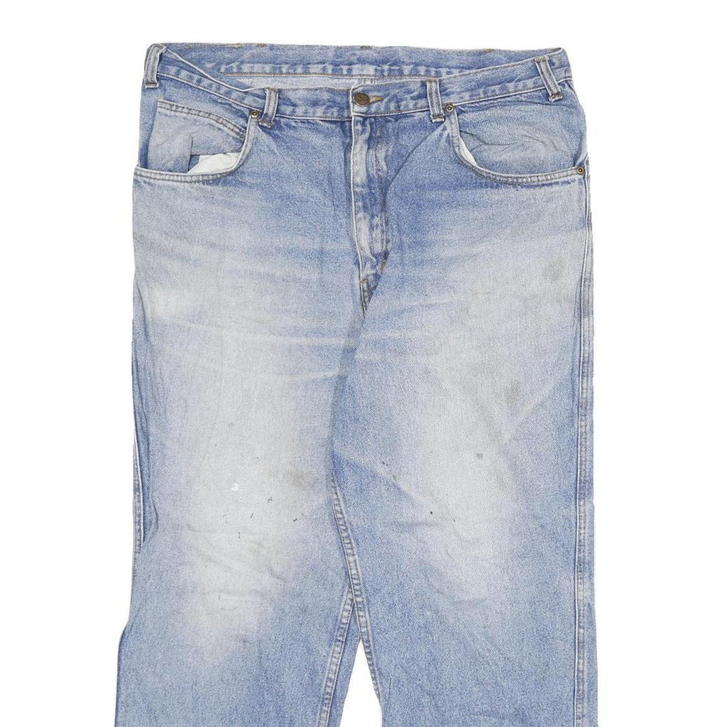 DICKIES Mens Regular Fit Light Blue Denim Jeans W34 L26 Classic Cotton Blend Zip