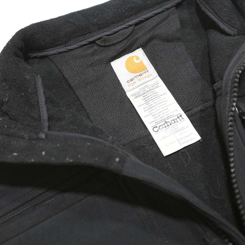 CARHARTT Womens Black Nylon Zip Jacket L Workwear Outdoor Casual