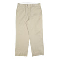 DICKIES Mens Relaxed Beige Cotton Blend Twill Trousers W36 L27 Workwear Zip