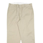 DICKIES Mens Relaxed Beige Cotton Blend Twill Trousers W36 L27 Workwear Zip