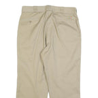 DICKIES Mens Relaxed Beige Cotton Blend Twill Trousers W36 L27 Workwear Zip
