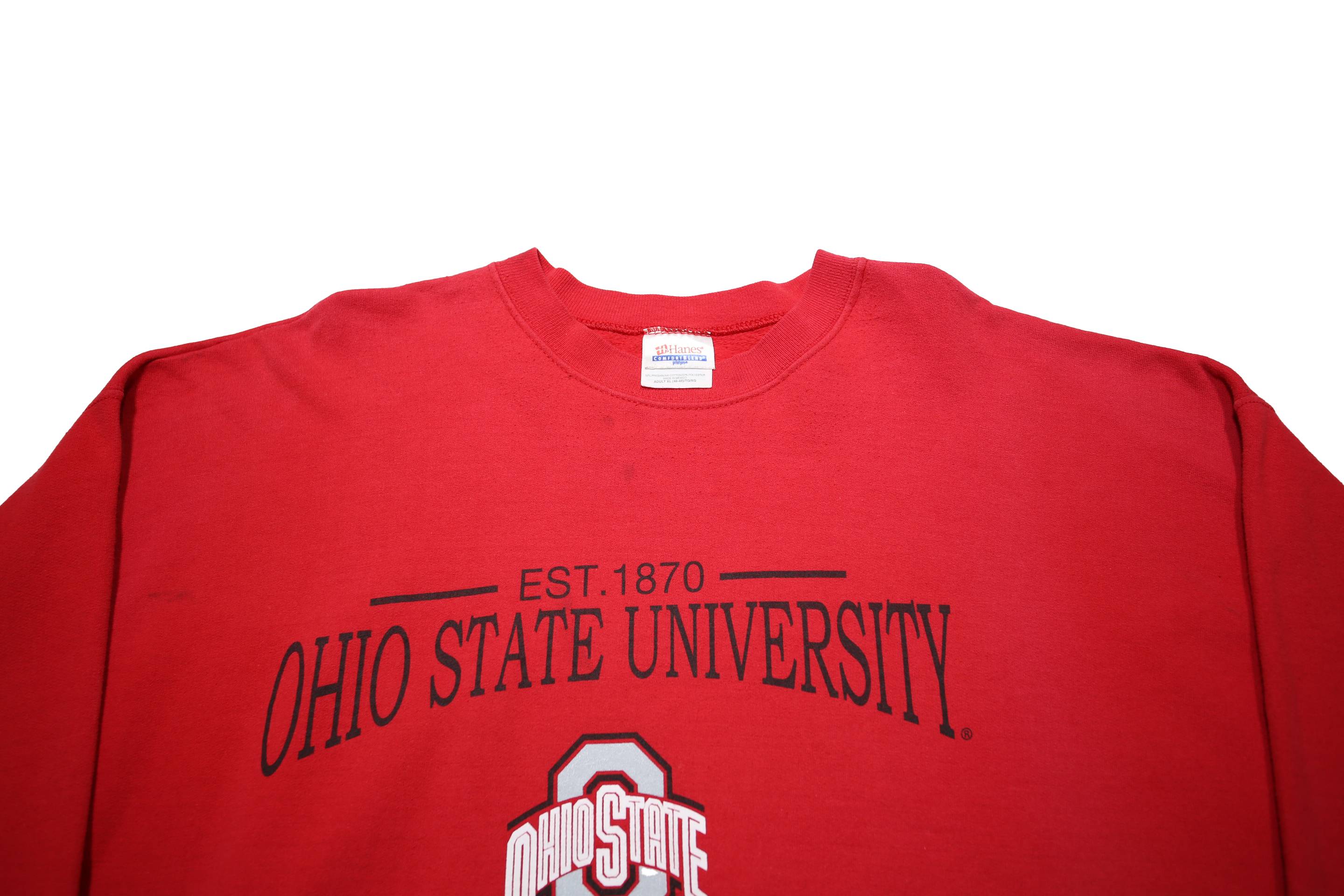 HANES Mens Red Ohio State University Crew Neck XL Cotton Sweatshirt