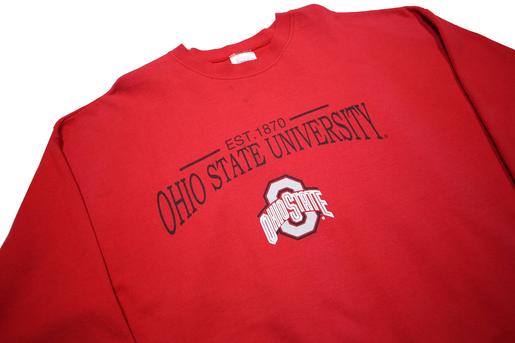 HANES Mens Red Ohio State University Crew Neck XL Cotton Sweatshirt