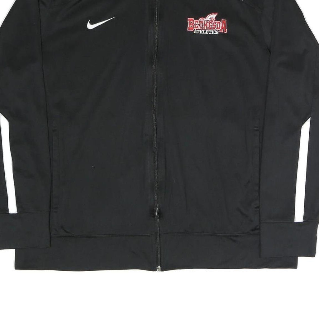 NIKE Mens Black & White Bethesda Athletics Zip Jacket L Polyester Blend
