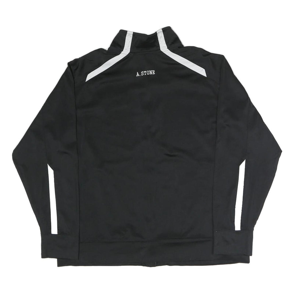 NIKE Mens Black & White Bethesda Athletics Zip Jacket L Polyester Blend