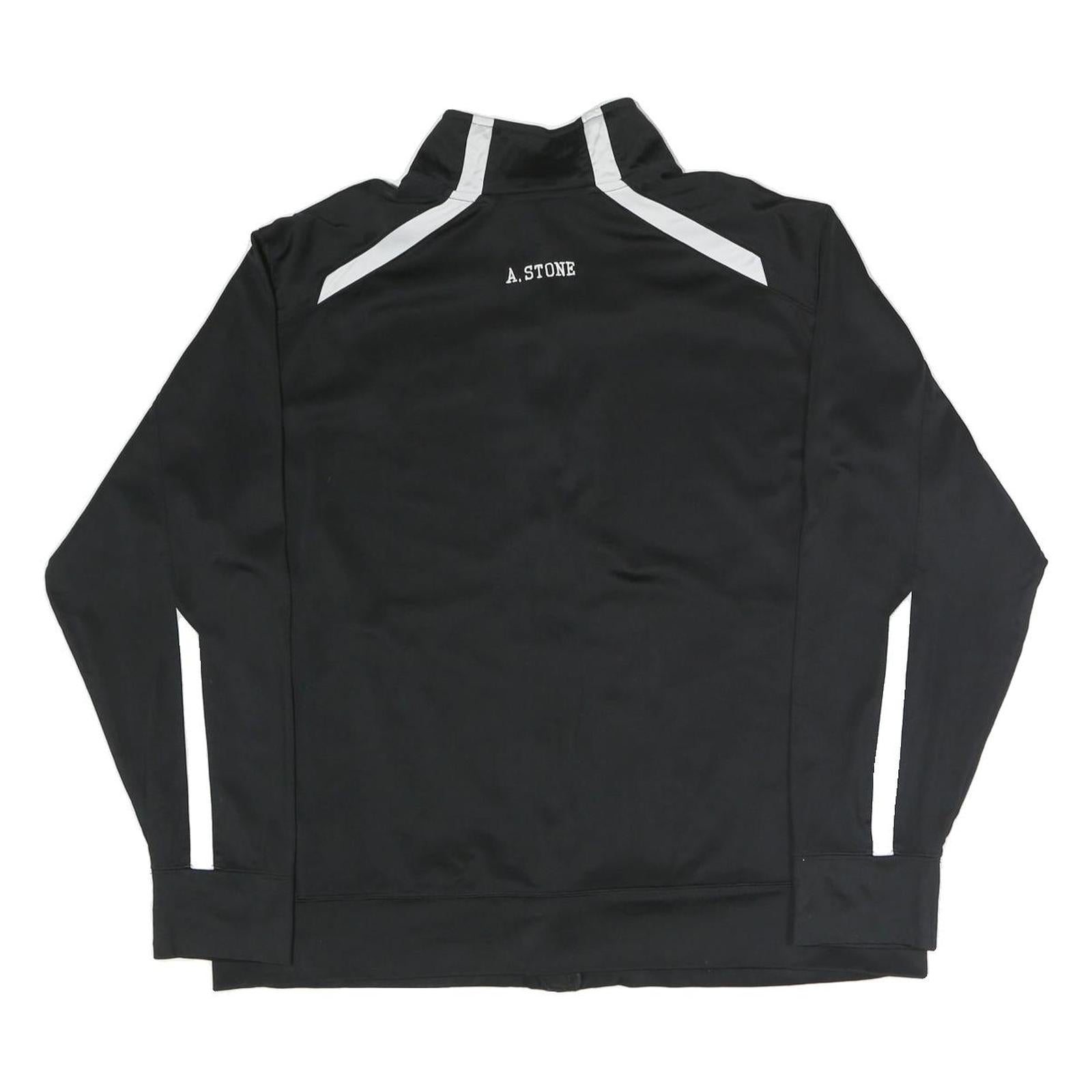 NIKE Mens Black & White Bethesda Athletics Zip Jacket L Polyester Blend