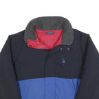 NAUTICA Mens Blue & Black Reversible Jacket XL Polyester Blend Zip Casual