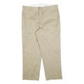 DICKIES Mens Cotton Blend Beige Regular Fit Straight Leg Trousers W40 L29