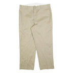 DICKIES Mens Cotton Blend Beige Regular Fit Straight Leg Trousers W40 L29