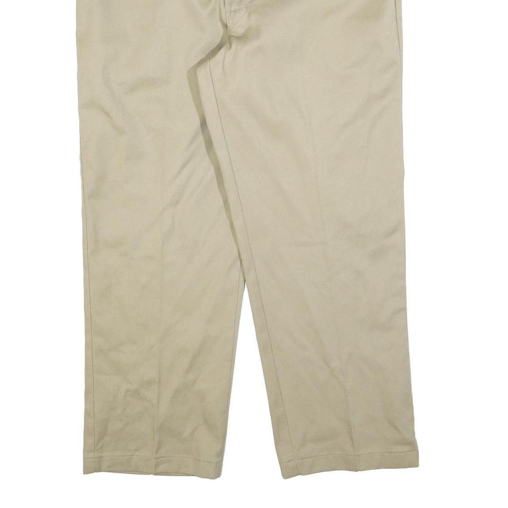 DICKIES Mens Cotton Blend Beige Regular Fit Straight Leg Trousers W40 L29
