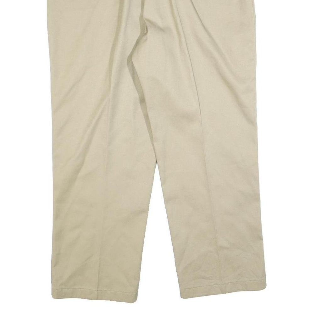 DICKIES Mens Cotton Blend Beige Regular Fit Straight Leg Trousers W40 L29