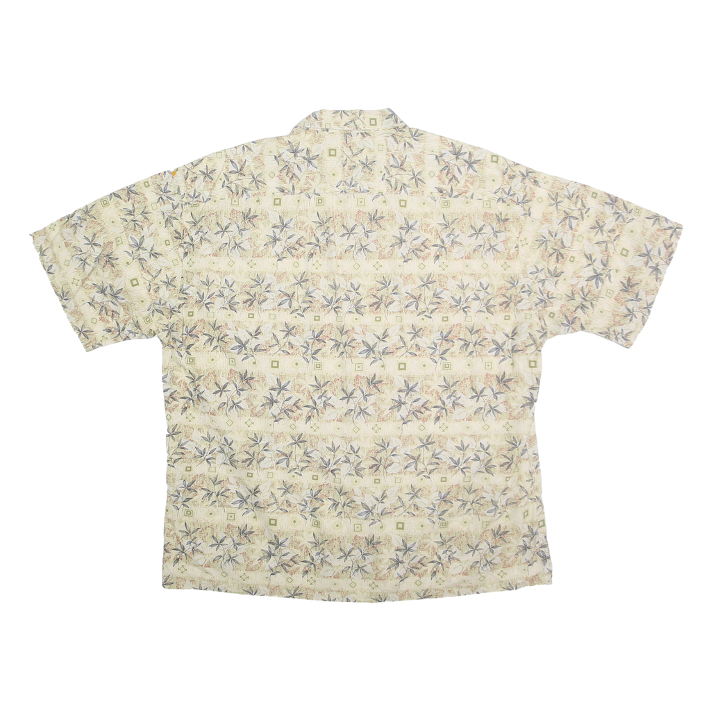 PIERRE CARDIN Mens Cream Pattern Cotton Shirt 2XL Casual Summer Design