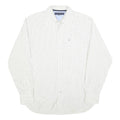 TOMMY HILFIGER Mens White & Black Checked Shirt S Classic Cotton Long Sleeve