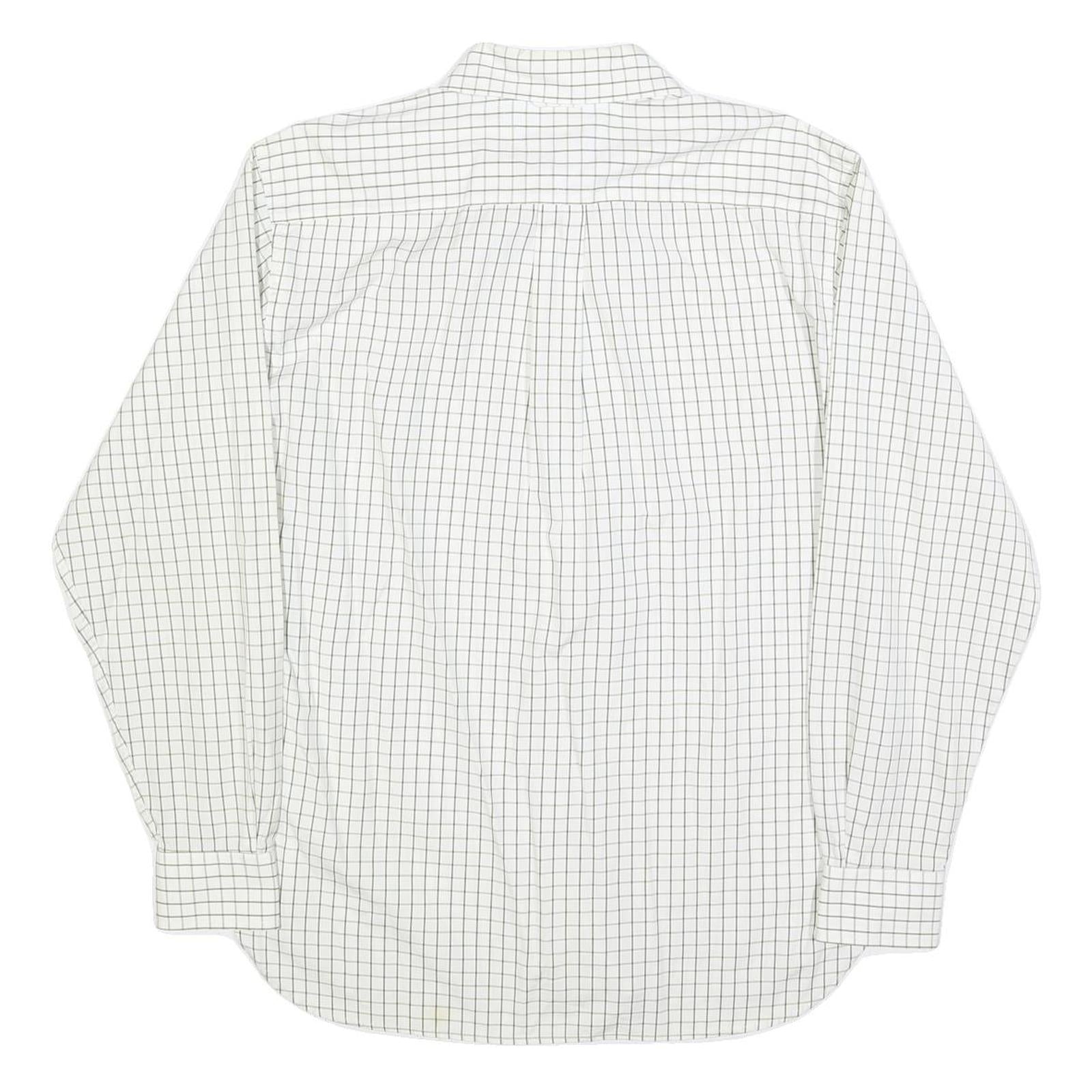 TOMMY HILFIGER Mens White & Black Checked Shirt S Classic Cotton Long Sleeve