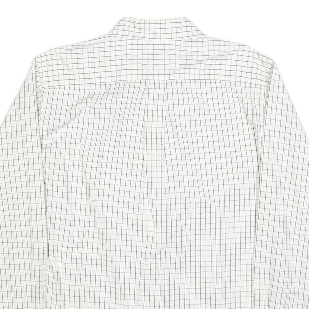 TOMMY HILFIGER Mens White & Black Checked Shirt S Classic Cotton Long Sleeve