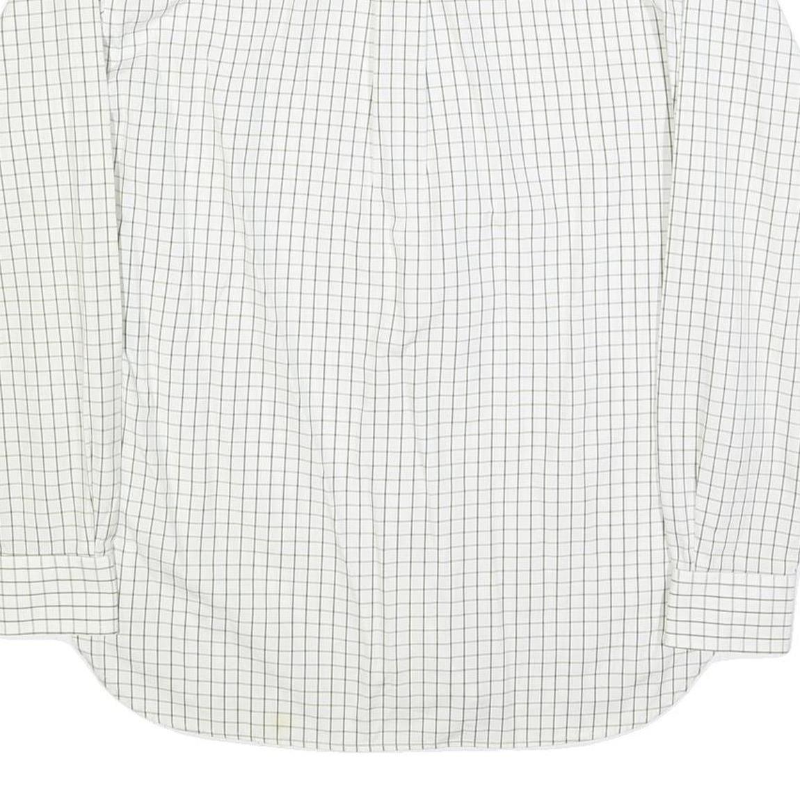 TOMMY HILFIGER Mens White & Black Checked Shirt S Classic Cotton Long Sleeve