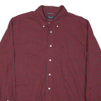 NAUTICA Mens Red & Blue Check Shirt XL Button Down Cotton Blend Casual