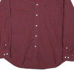 NAUTICA Mens Red & Blue Check Shirt XL Button Down Cotton Blend Casual
