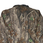 Mens Beige Brown Camouflage Reversible Zip Jacket XL Polyester Blend Outdoor